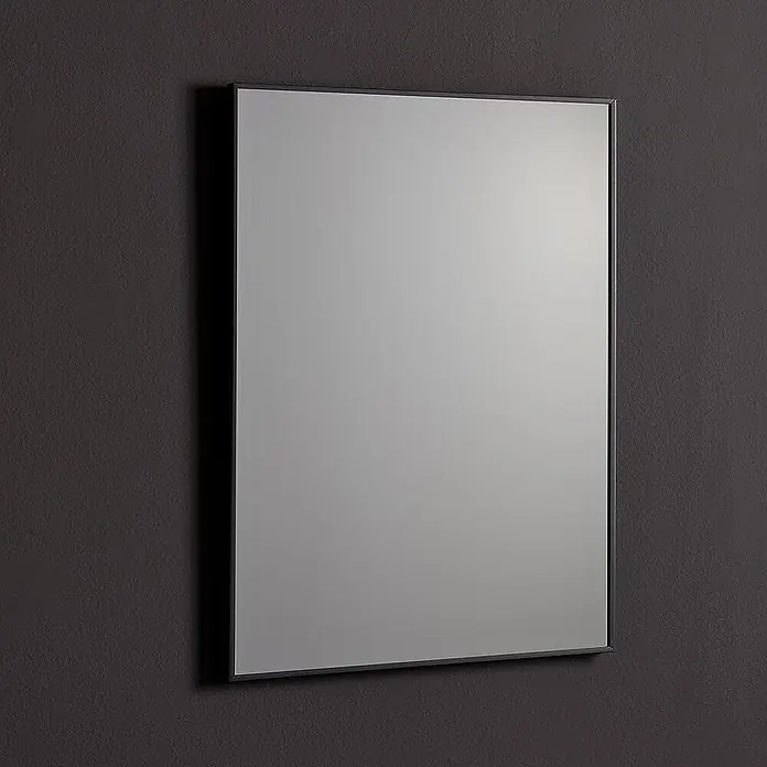 Kiamami Valentina Wandspiegel - 20 x 800 cm, Schwarz - Rechteckiger Wandspiegel mit schwarzem Rahmen.