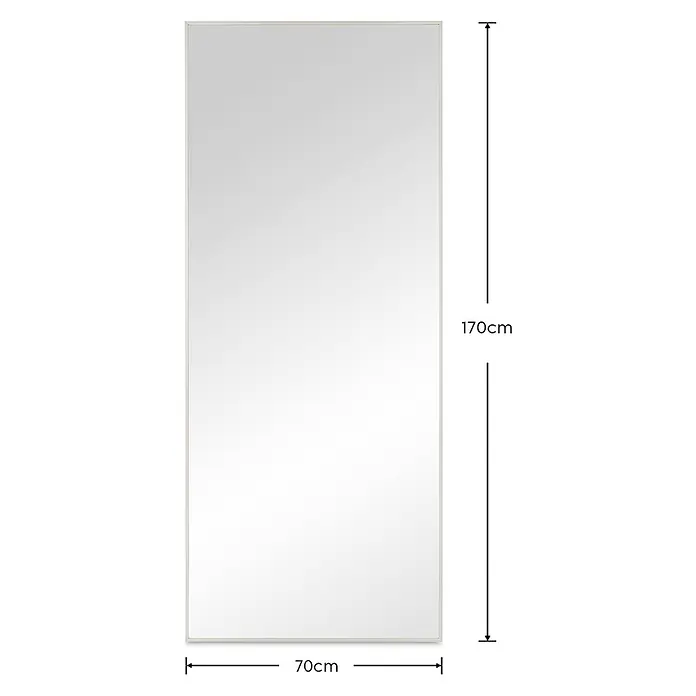 Standspiegel Mira - 70 x 170 cm, Eckig, Sand - Rechteckiger Spiegel mit hellem Rahmen, 170cm hoch und 70cm breit.