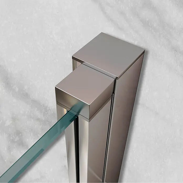 i-flair Eckdusche Matilde 80x90x180 cm - Beschichtet, Silber, Stärke: 6 mm - Poliertes Chrom-Duschrahmenprofil mit Klarglas.
