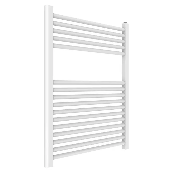 KV Warmwasser Handtuchheizkörper 65x77cm in Weiß -  - Weißer Handtuchheizkörper im Leiterstil mit horizontalen Stangen zum Trocknen.