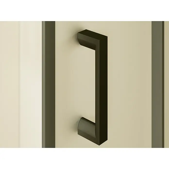 i-flair Eckdusche DK79FR80x90 - Beschichtet, Schwarz, Stärke: 6 mm - Dunkler, rechteckiger Türgriff für Tür oder Schrank, modernes Design.