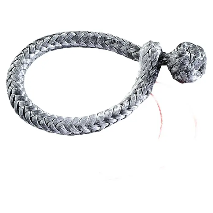 Robline Gaza - 6 mm, Negro - Cuerda sintética gris con nudo y cordón rojo para marcar.