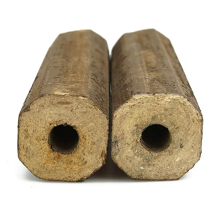 HOLZBRX Holzbriketts HOLZBRX ® Pini Kay Premium Buchenholzbriketts 960kg Palette - Buche, 960 kg - Zwei braune, mehrseitige Holzbriketts mit Mittelloch, aus gepresstem Sägemehl zum Heizen.