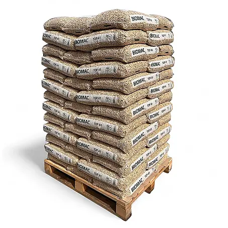 Biomac  Holzpellets BIOMAC TOP A1, ENplus-A1 6mm, 975 kg Palette (65 Säcke a 15kg)