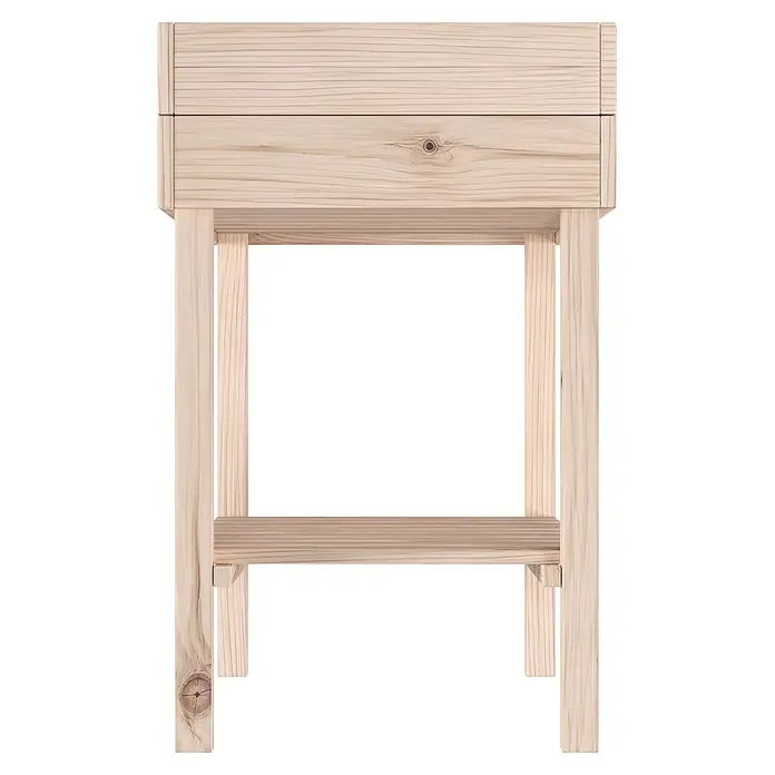 Promadino Hochbeet - 100 x 50 x 80 cm, Holz, Natur - Erhöhtes Pflanzenbeet aus hellem Naturholz mit rechteckigem Pflanzkasten und einer unteren Ablage.