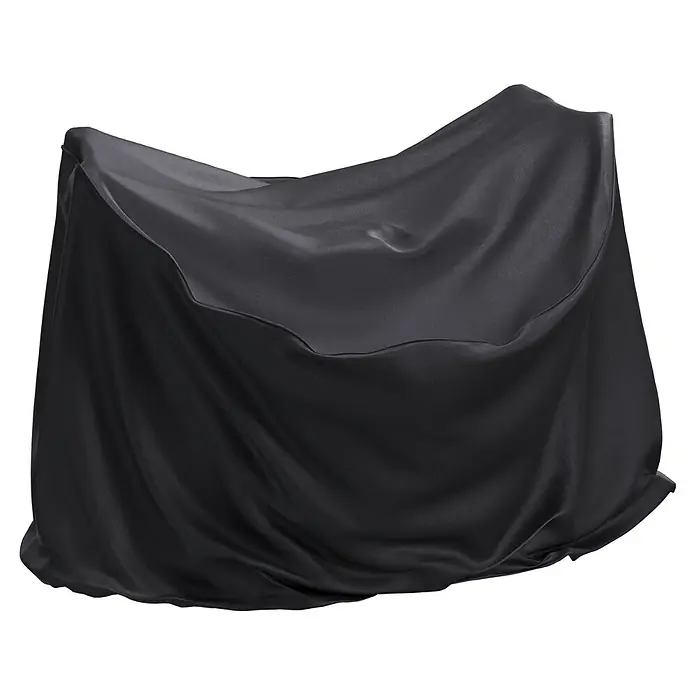 Sunfun Balkon-Set-Schutzhülle rund - Ø x H: 120 x 85 cm - Schwarze drapierte Stoffabdeckung mit weichen Falten.