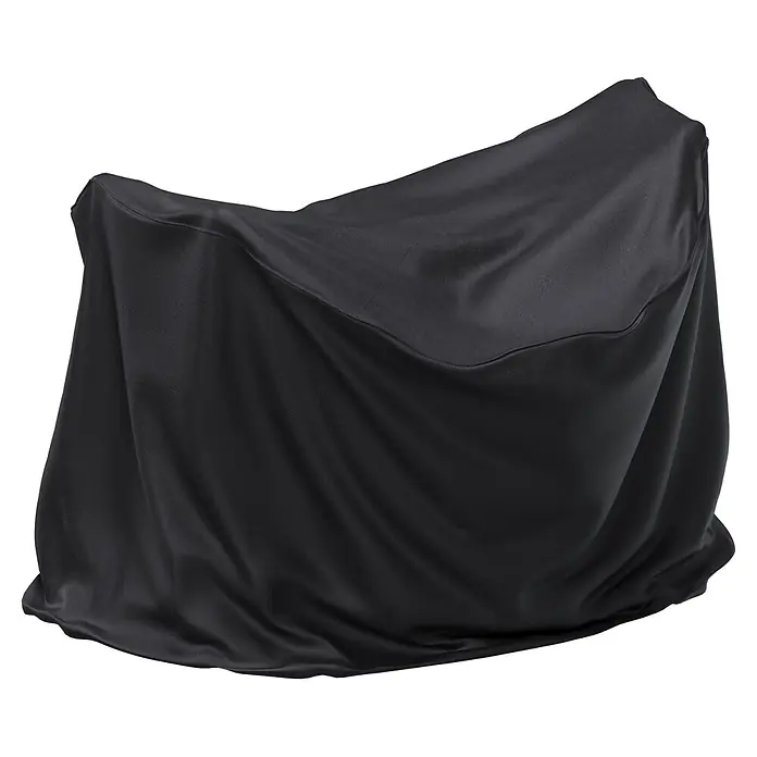 Sunfun Balkon-Set-Schutzhülle rund - Ø x H: 120 x 85 cm - Schwarze robuste Stoff-Motorradabdeckung, mit natürlichen Falten.