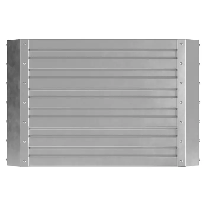 Hochbeet - 184 x 90 x 60 cm, Metall - Graue Wellblechplatte mit genieteten Seitenprofilen.
