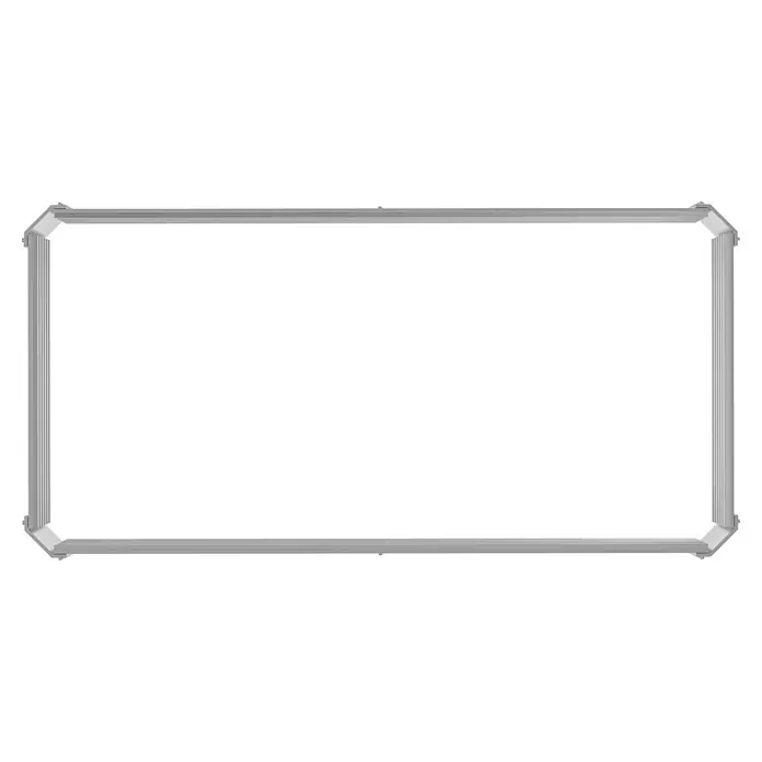 Hochbeet - 184 x 90 x 60 cm, Metall - Rechteckiger Rahmen aus silbernem Metall mit gerillten Kanten und schrägen Eckverbindern.