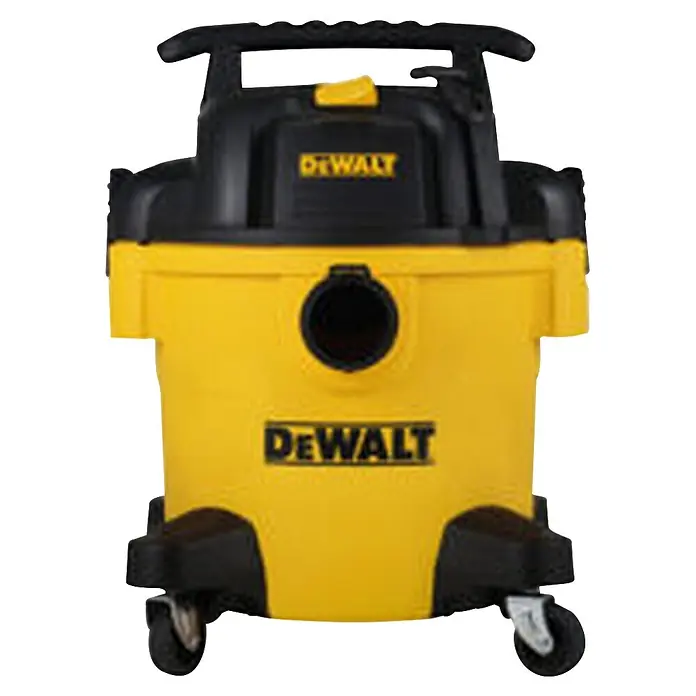 DeWalt Aspirador en seco y húmedo eléctrico DXV20PC - 1.050 W, Volumen de recipiente: 20 l - Aspiradora DeWalt amarilla y negra para líquidos/sólidos con asa y ruedas.