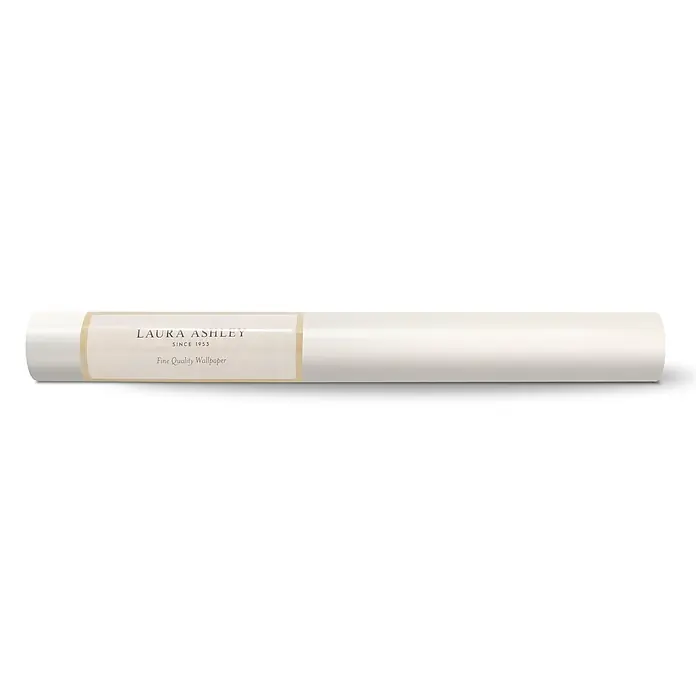 Laura Ashley Vliestapete Liningpapier - Weiß, Uni, 1.000 x 52 cm - Eine Rolle weiße Laura Ashley Feintapete mit cremefarbenem Etikett.