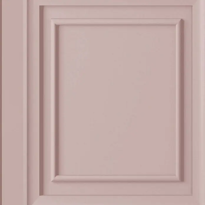 Laura Ashley Vliestapete Redbrook Holzplatte - Rosa, Floral, 1.000 x 52 cm - Blassrosa Wandpaneel mit klassischer Zierleiste.