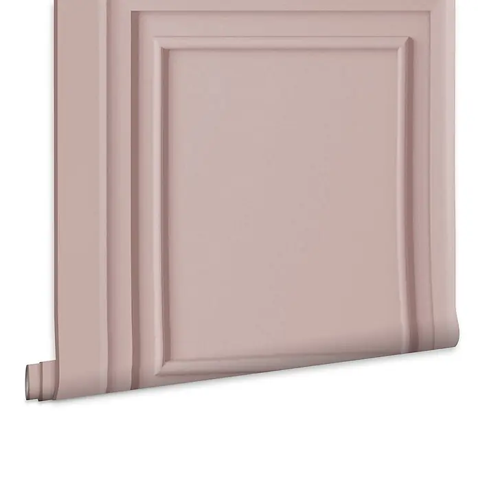Laura Ashley Vliestapete Redbrook Holzplatte - Rosa, Floral, 1.000 x 52 cm - Rolle rosafarbenen Tapete mit erhabenem Paneeleffekt.