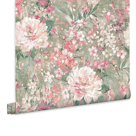 Laura Ashley  Vliestapete Gemalte Blumen