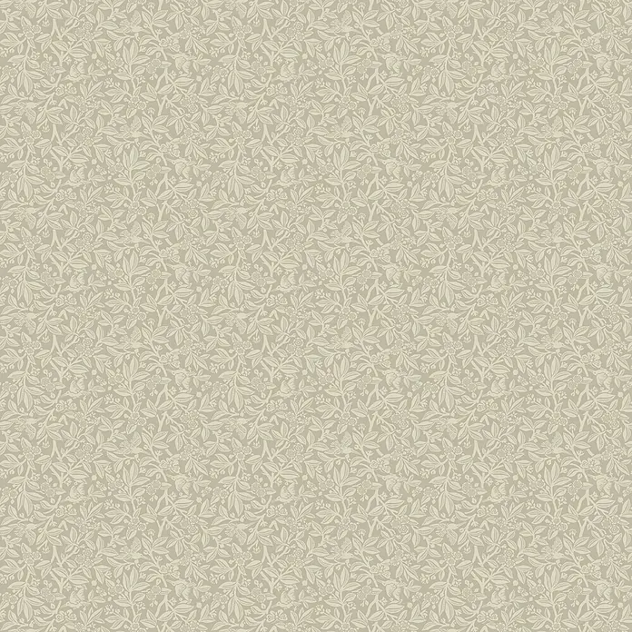 Laura Ashley Vliestapete Eichenblätter - Grau, Tieroptik, 1.000 x 52 cm - Hellbeigefarbene Tapete mit botanischem und Vogelmuster. Nahtloses Design mit Blättern, Blüten und Vögeln.