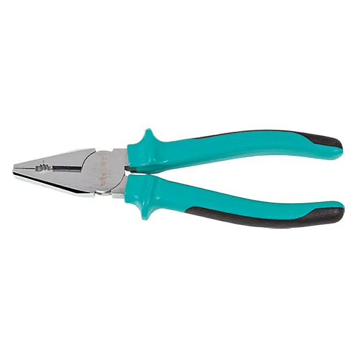 Wisent Alicates universales Professional - Largo: 18 cm, Recto, Pulido - Alicates de combinación con mangos turquesa y cabeza de acero al cromo vanadio. Ideal para tareas de agarre y corte versátiles en taller y hogar.