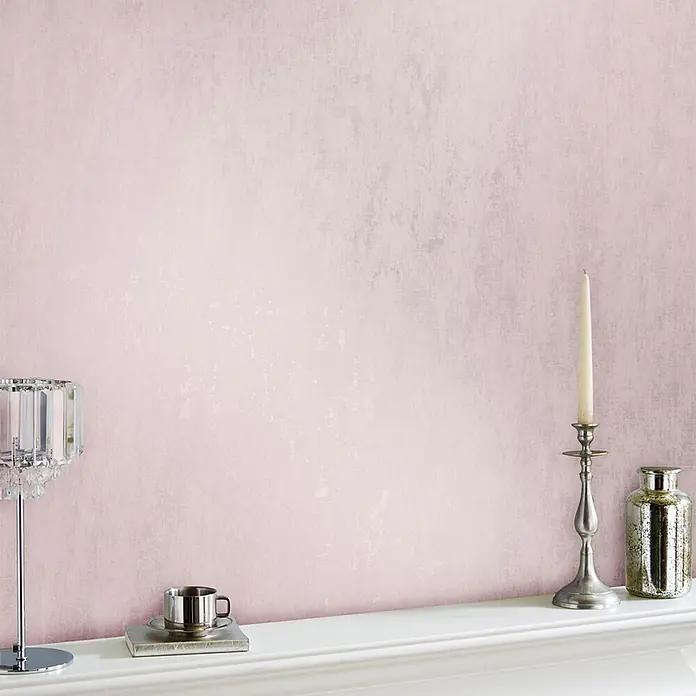 Laura Ashley Vliestapete Vliestapete Whinfell - Rosa, Uni - Hellrosa Wand mit dezenter Used-Optik.