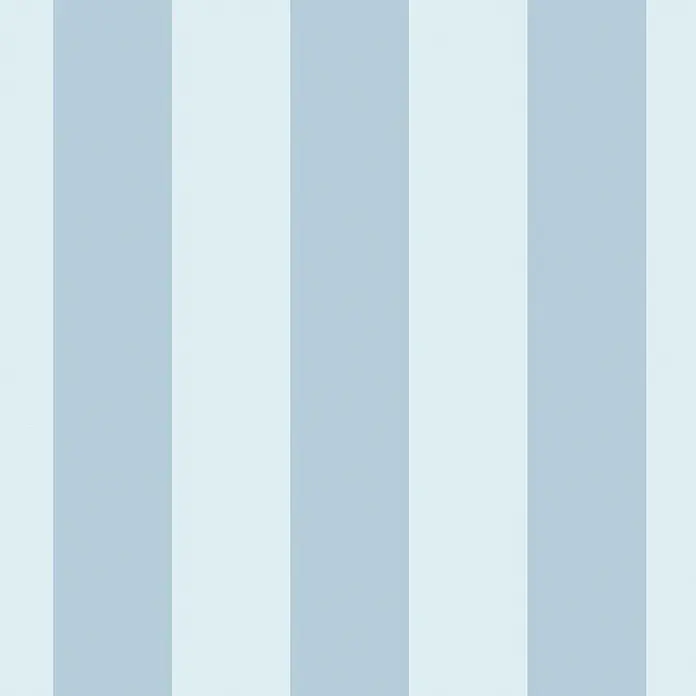 Laura Ashley Vliestapete Lille Streifen - Blau, Streifen, 1.000 x 52 cm - Muster aus abwechselnd vertikalen hellblauen und weißen Streifen.