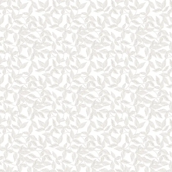 Laura Ashley Vliestapete Erwood - Grau, Floral, 1.000 x 52 cm - Nahtloses hellgraues Blattmuster für dekorative Zwecke.