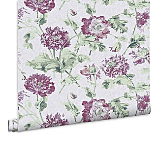 Laura Ashley Vliestapete Hepworth (Lila, Floral, 1.000 x 52 cm)