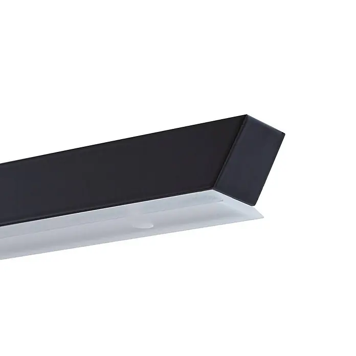 Lucande Pendelleuchte Solvar - schwarz, Schwarz - Schwarze lineare LED-Leuchte mit einem mattweißen Diffusor.