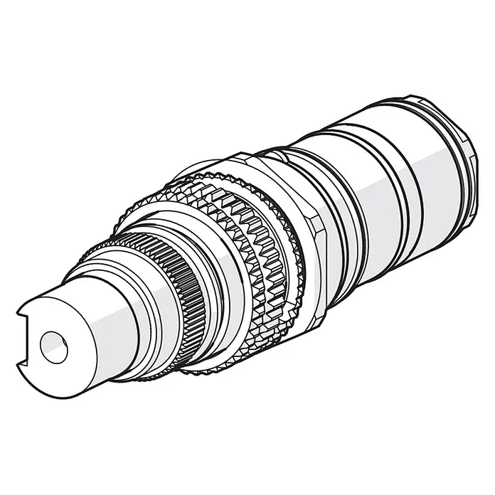 Hansa Temperaturreglereinheit Varox/Tempra - Passend für: Hansa Varox Unterputzsystem - Metallene Antriebswelle mit verschiedenen Zahnrädern und Keilwellen zur Kraftübertragung.