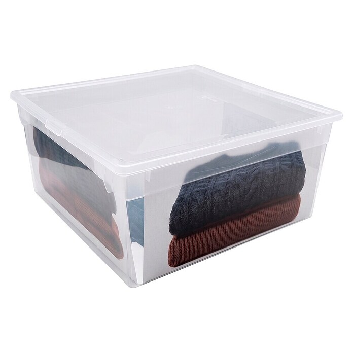 BAUHAUS Caja de almacenaje Light Box (L x An x Al: 39,6 x 37,8 x 18,5 cm, Plástico, Transparente, 23 l) | BAUHAUS