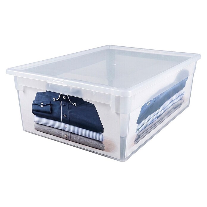 BAUHAUS Caja de almacenaje Light Box (L x An x Al: 39,6 x 27,8 x 13,2 cm, Plástico, Transparente, 12 l) | BAUHAUS