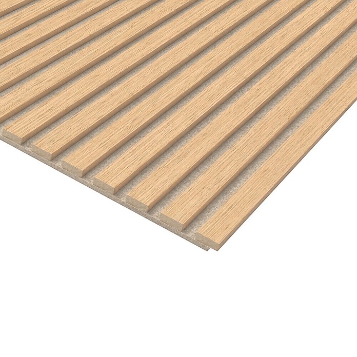 Akustikpaneel Eiche Gerecon furniert (Beige, L x B x S: 2 400 x 572 x 19 mm) | BAUHAUS