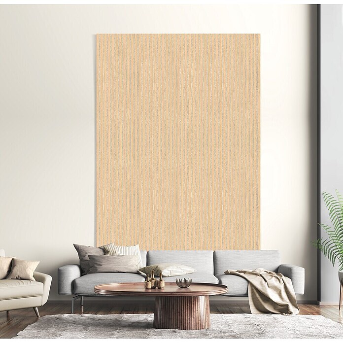 Akustikpaneel Eiche Gerecon furniert (Beige, L x B x S: 2 400 x 572 x 19 mm) | BAUHAUS