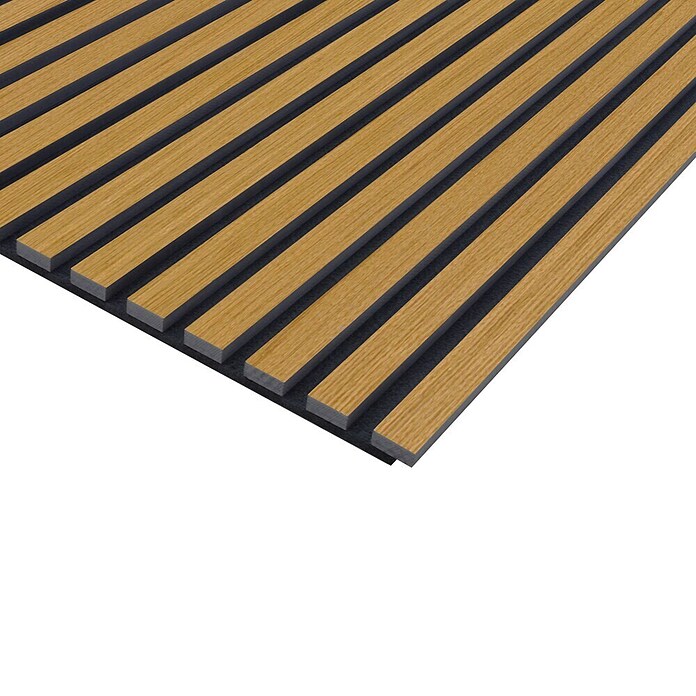 Akustikpaneel Eiche Geölt Furniert (Braun, L x B x S: 2 400 x 572 x 19 mm) | BAUHAUS
