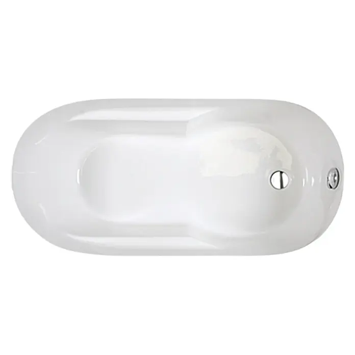 Camargue Brasilia Badewanne - 160 x 75 cm, Sanitäracryl, Weiß - Weisse Badewanne in rechteckiger Form. Das Innere ist oval, mit Armaturen an einem Ende. Sieht sauber und modern aus.