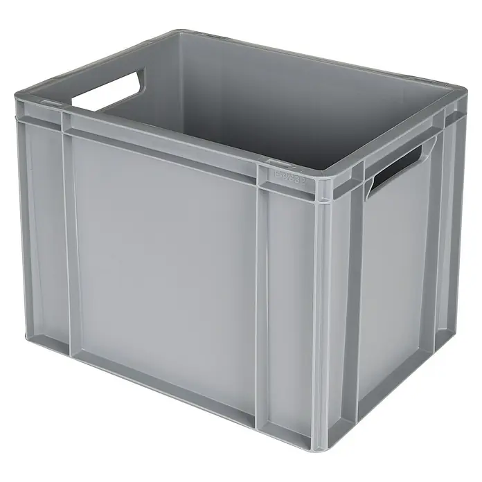 BAUHAUS Eurobox - 31 l, L x B x H: 30 x 40 x 32 cm, Grau - Graue Kunststoff-Lagerbox mit integrierten Griffen, ideal zum Organisieren und Stapeln.