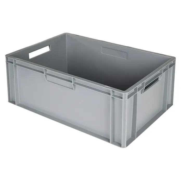 BAUHAUS Eurobox - 47 l, L x B x H: 40 x 60 x 24 cm, Grau - Graue Kunststoff-Lagerbox mit Griffen.