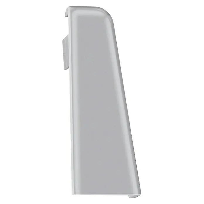 LOGOCLIC Endkappe K50 - Silber, 4 Stk., Passend für: LOGOCLIC Sockelleisten K50 - Abdeckung in Hellgrau, leicht abgeschrägt, für Innenräume, robustes Material, ideal für Ecken und Kanten, schlichtes Design.