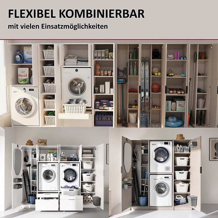 Fackelmann Unterschrank für Waschmaschine/Trockner (B x T x H: 650 x 651 x 502 mm, Kashmir) | BAUHAUS