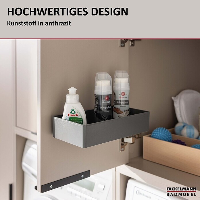 Fackelmann Aufbewahrungsbox (L x B x H: 129 x 222 x 50 mm, Kunststoff, Anthrazit) | BAUHAUS