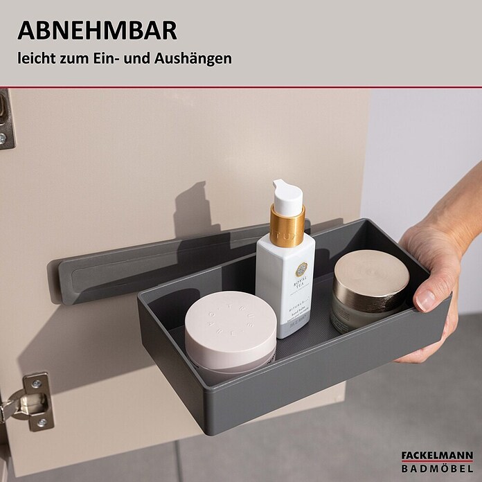 Fackelmann Aufbewahrungsbox (L x B x H: 129 x 222 x 50 mm, Kunststoff, Anthrazit) | BAUHAUS