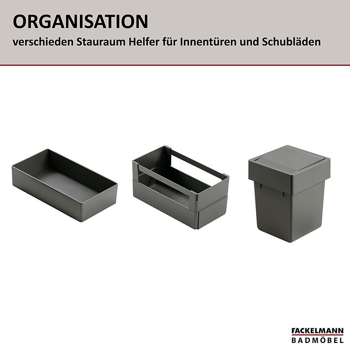 Fackelmann Aufbewahrungsbox (L x B x H: 130 x 226 x 105 mm, Kunststoff, Anthrazit) | BAUHAUS