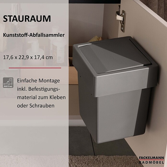 Fackelmann Abfalleimer (Anthrazit, Kunststoff) | BAUHAUS