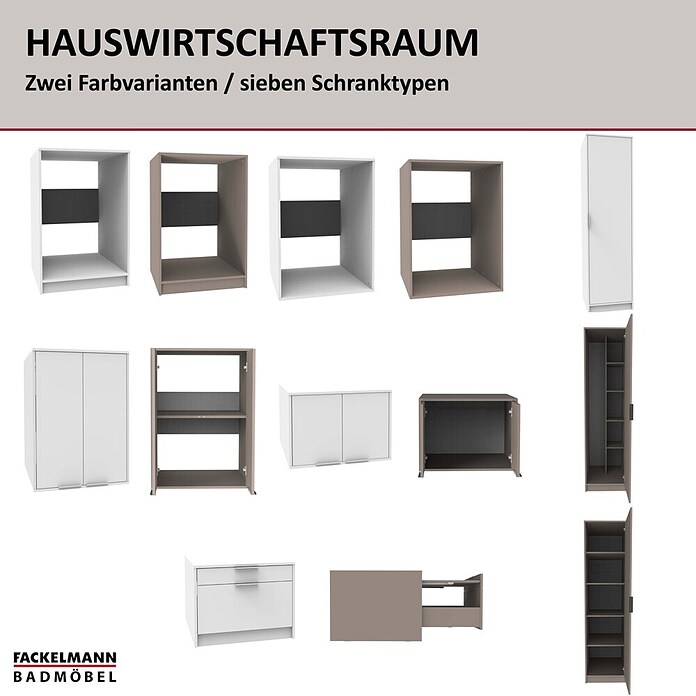Fackelmann Unterschrank für Waschmaschine/Trockner (B x T x H: 650 x 651 x 502 mm, Weiß) | BAUHAUS