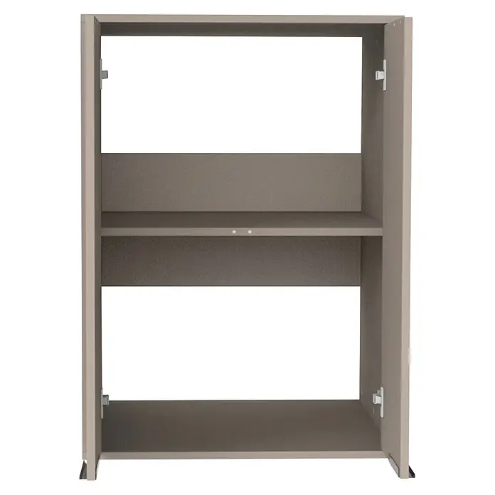 Fackelmann Waschturm Typ 2 - B x L: 65 x 65,1 cm, Kaschmir - Hellbrauner Schrank mit zwei offenen Türen und einem Regalboden.