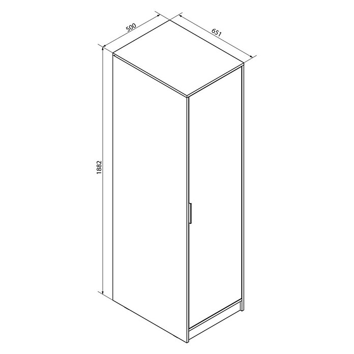 Fackelmann Hochschrank für Putzutensilien (B x T x H: 500 x 651 x 1 882 mm, Weiß) | BAUHAUS