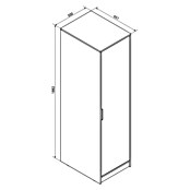 Fackelmann Hochschrank für Putzutensilien (B x T x H: 500 x 651 x 1 882 mm, Weiß) | BAUHAUS