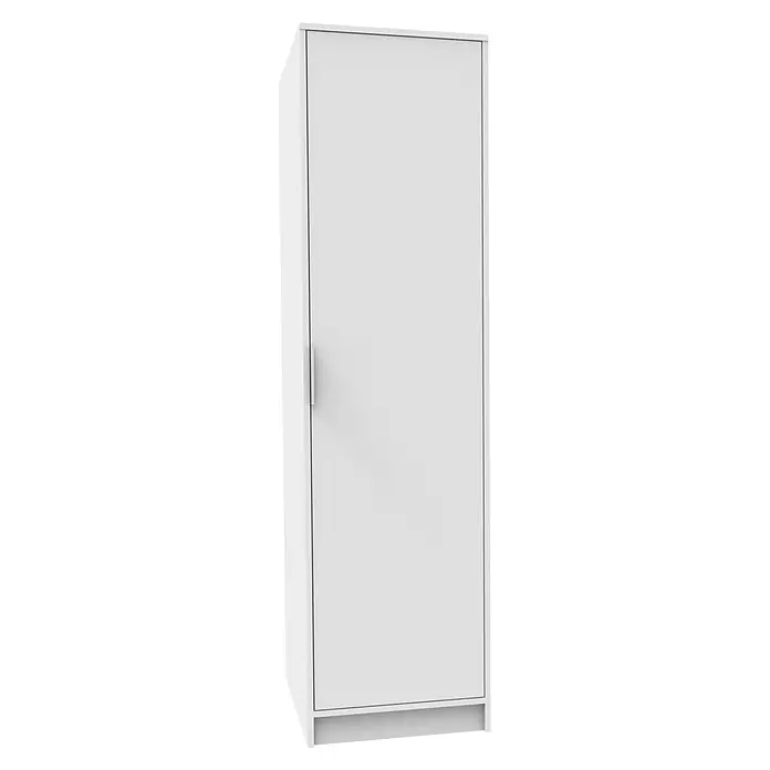 Fackelmann Waschmaschinenschrank Typ 6 - B x L: 115 x 65 cm, Kaschmir - Weißer, schmaler Hochschrank mit einer Tür und schlankem Griff zur Aufbewahrung.