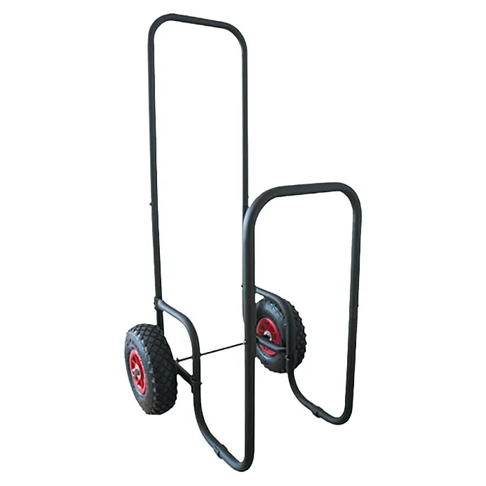 Lienbacher Carro para leña - 50 x 48 x 106 cm, Negro - Un carro de leña robusto con dos ruedas y un marco de acero resistente para facilitar el transporte de leña.