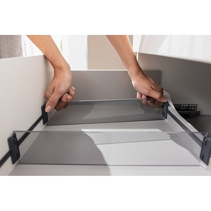 Fackelmann Schubladeneinsatz (L x B x H: 323 x 4 x 66 mm, Grau, Kunststoff, Schubtiefe (innen) 332 mm) | BAUHAUS