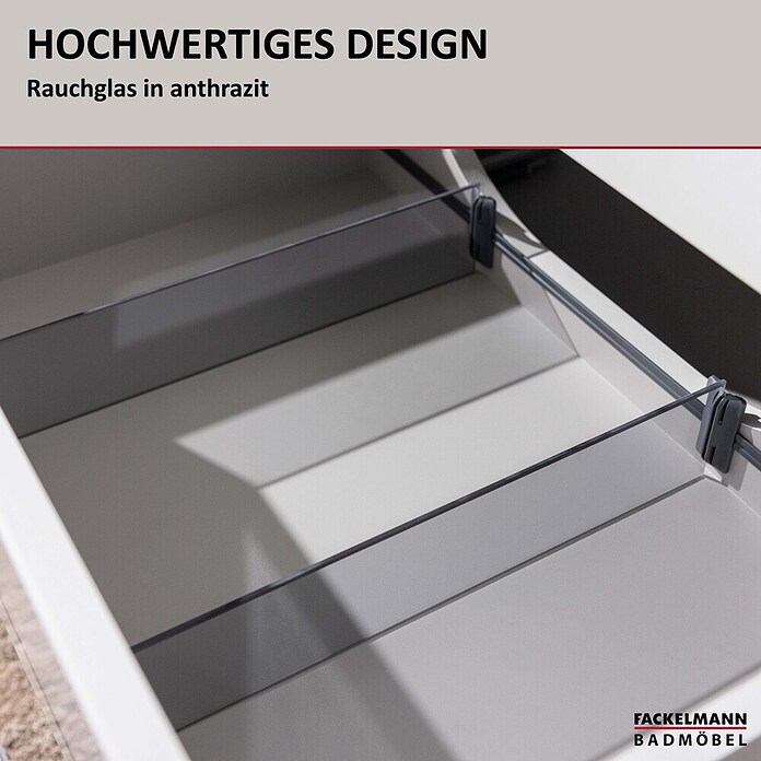 Fackelmann Schubladeneinsatz (L x B x H: 335 x 4 x 66 mm, Grau, Kunststoff, Schubtiefe (innen) 344 mm) | BAUHAUS
