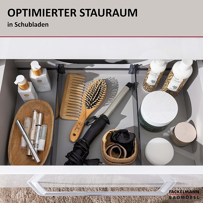 Fackelmann Schubladeneinsatz (L x B x H: 335 x 4 x 66 mm, Grau, Kunststoff, Schubtiefe (innen) 344 mm) | BAUHAUS