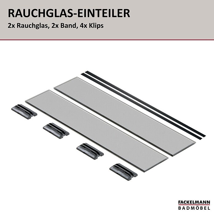 Fackelmann Schubladeneinsatz (L x B x H: 335 x 4 x 66 mm, Grau, Kunststoff, Schubtiefe (innen) 344 mm) | BAUHAUS